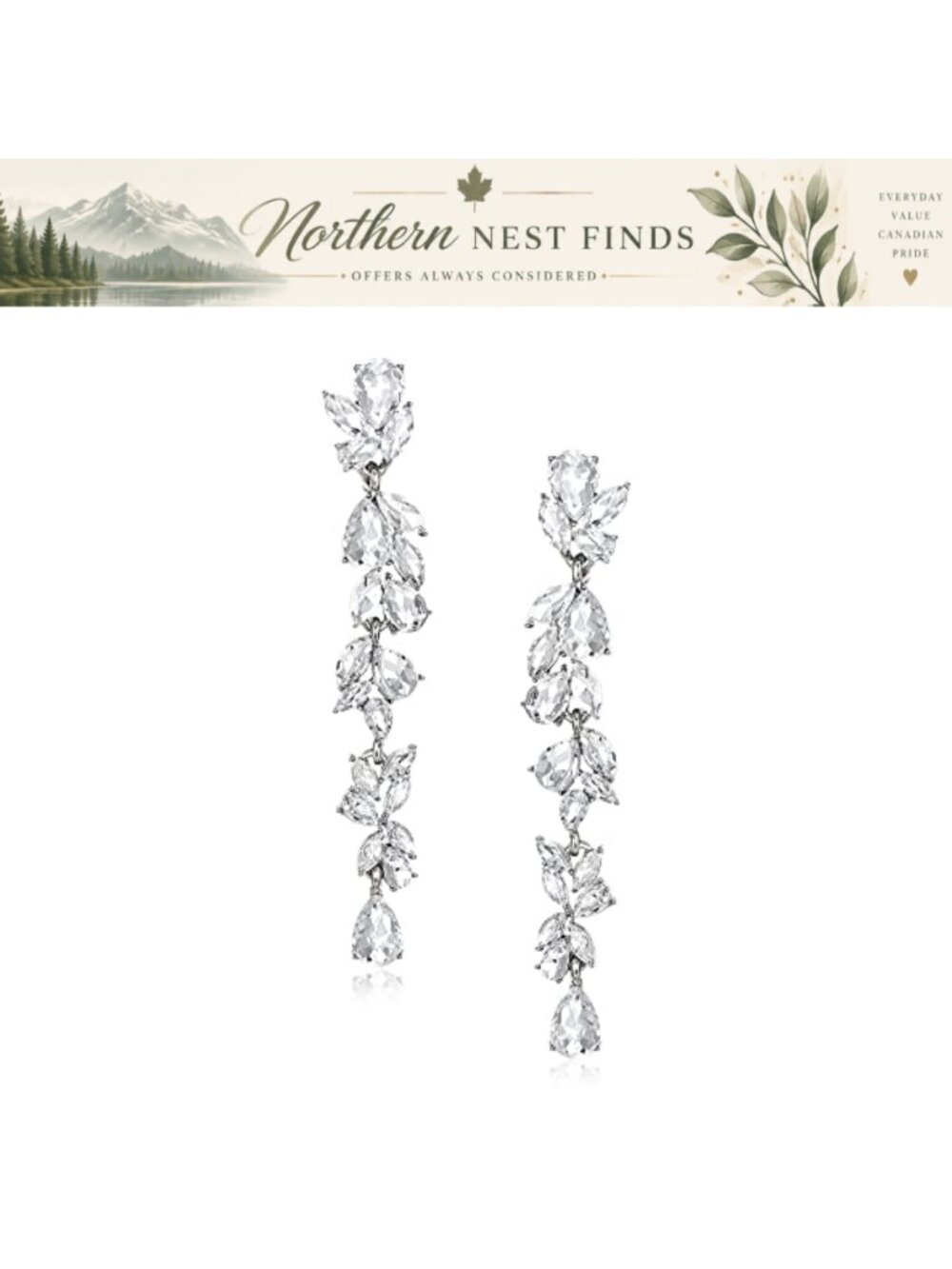 Crystal Chandelier Dangle Earrings for Women Wedding Bridal Prom